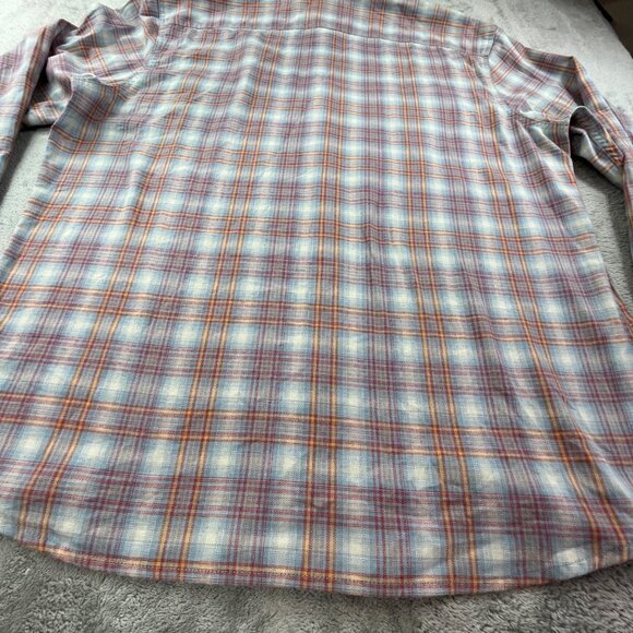 Wrangler Men's XL Blue Red Long Sleeve Plaid Button-Up Rancher Shirt 112315588 - Picture 9 of 11